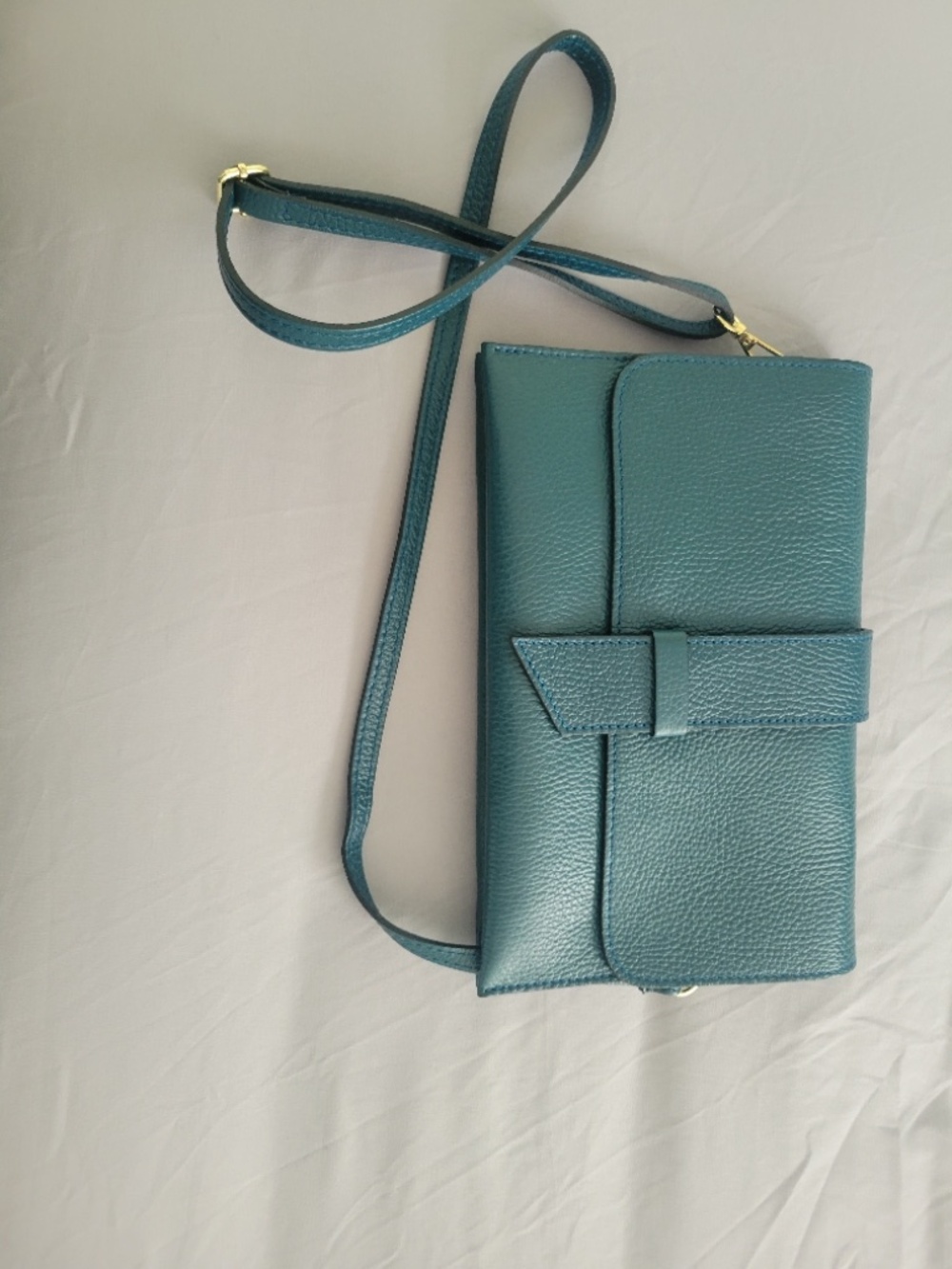 Teal Italian Leather purse